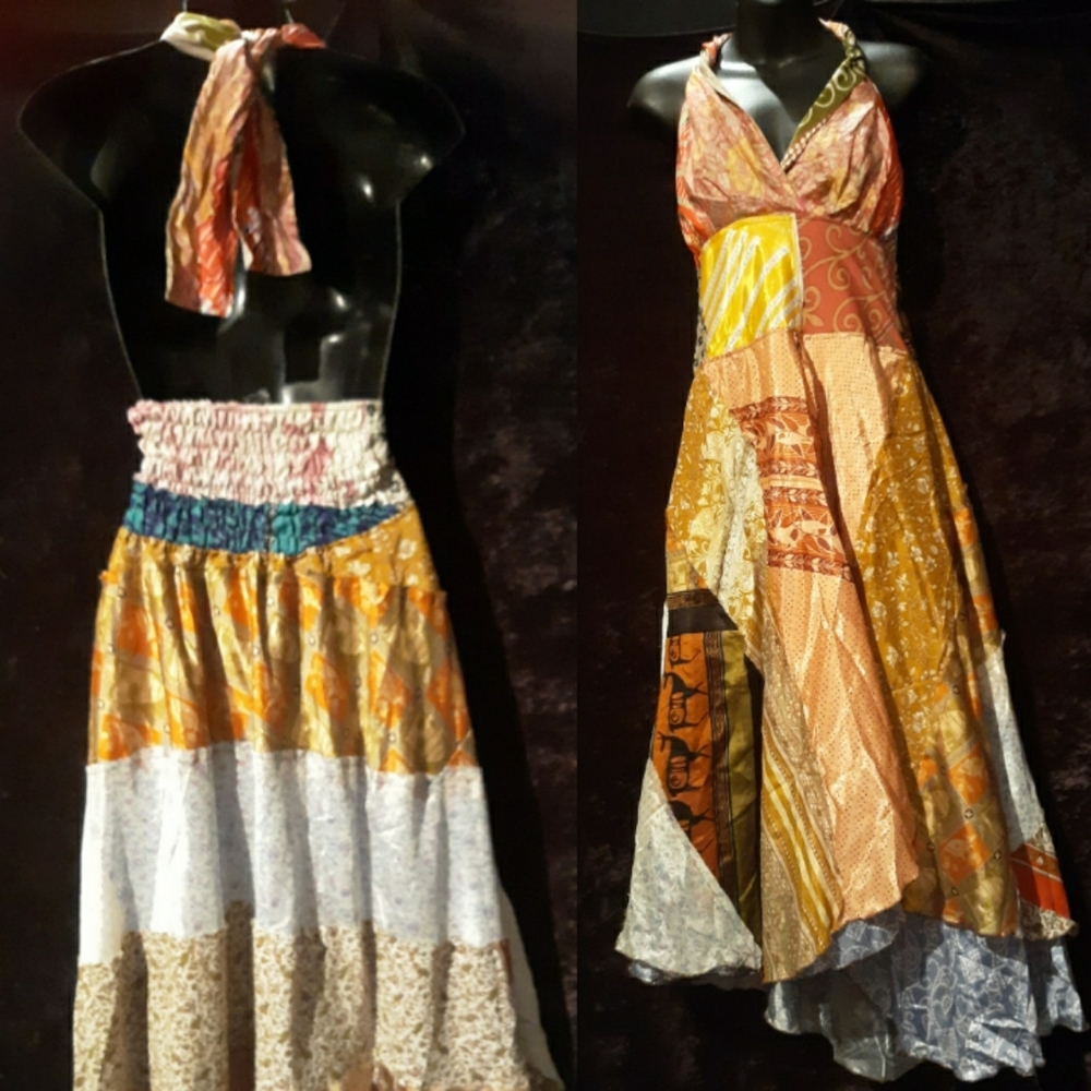 Silk halter dress